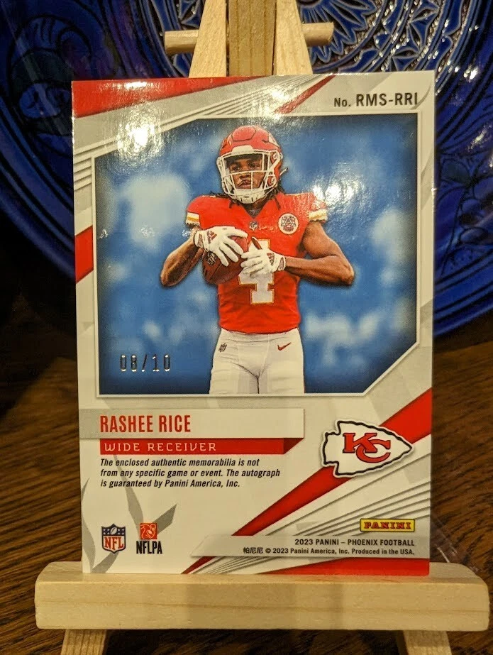 🔥2023 Phoenix RASHEE RICE Rookie Auto RC RPA 8/10 AMAZING 3 Color Patch CHIEFS - Image 2 of 4