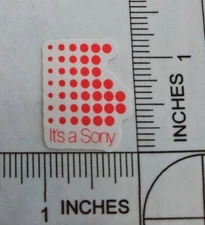 It's a Sony 80s Retro Walkman TRANSPARENT Vinyl Logo Sticker Decal 1.25"x1"