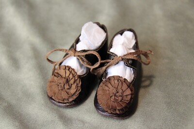 Leather shoes for antique doll~Kestner Jumeau Bru Jne DEP 3''(76mm) #293 Dolantik