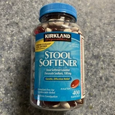 Compare to Colace Stool Softener Docusate Sodium 400 Softgel Kirkland - Exp2/26