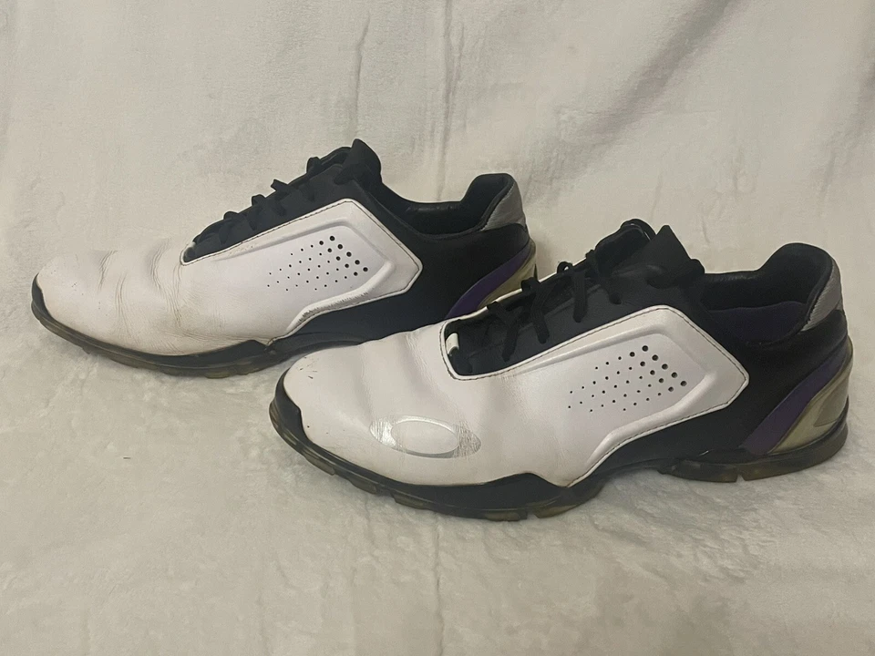 Мужские туфли с шипами для гольфа Oakley Carbon Pro размер 12 США белые/фиолетовые/черные - Изображение 3 из 4