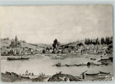 39472826 - Vetheuil Dapres une Estampe Ancienne Ship Rowing Boat Pontoise