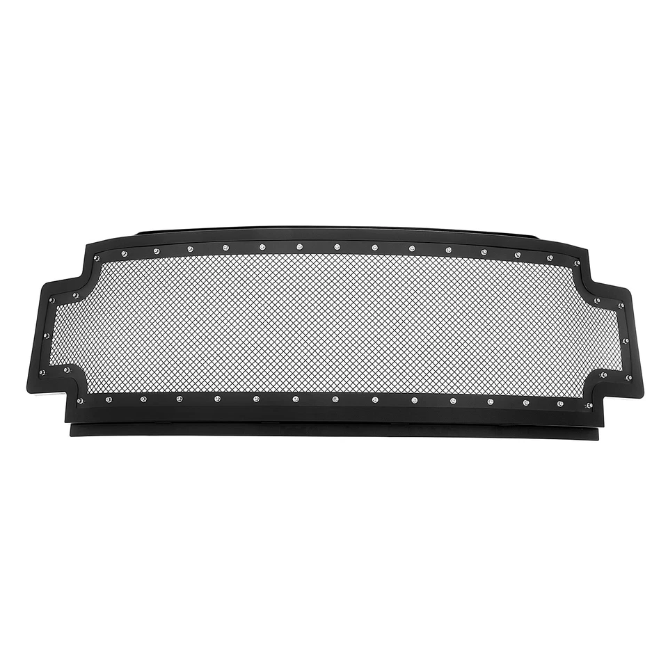 Se adapta a Ford F-250/F350 2017-2019 superior acero inoxidable malla negra equipamiento rejilla Foto 2 de 3