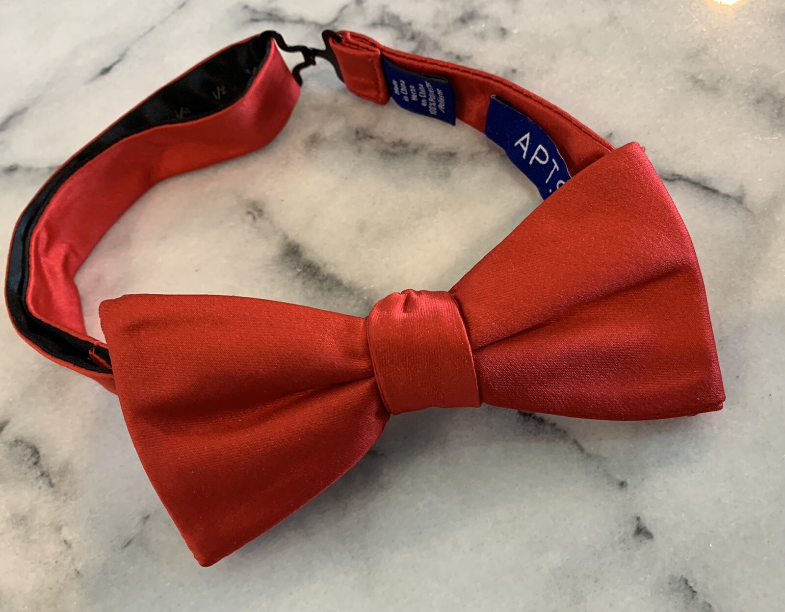Apt 9 Solid Red Shiny Adjustable Pretied Bowtie B… - image 2