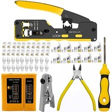 Rj45 Crimp Tool Kit Pass Thru Cat7 Cat6a Cat6 Cat5e Cat5 Rj45 Crimping Tool