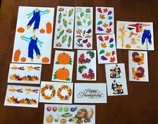 16 Vintage Mrs. Grossman and Creative Memories FALL Thanksgiving Sticker Strips