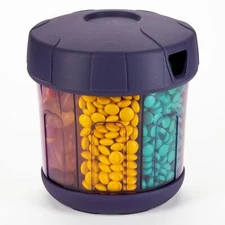 Supplement Organizer With Extra Large 7 Compartments Tpu Soft Lid Easy Open Pill