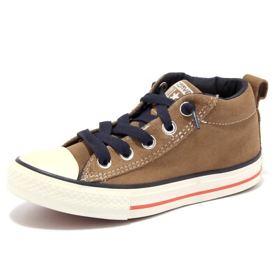 4912U sneaker bimbo CONVERSE marrone chiaro scarpa shoe kid