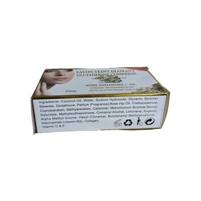 Savon Teint Diamant Glutathione COMPRIME Strong Whitening Soap Acid Hyalu  UV for sale online