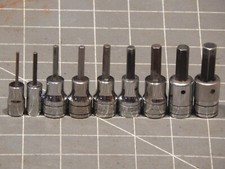 Snap On Tools SAE 9Pc 1/4 3/8 Drive Hex Allen Socket Driver Set 5/64" 3/8" Dr