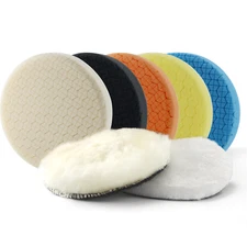 Buffing Polishing Pads 5" Backing Plat Sponge Pads Kit for Car Buffer Polisher