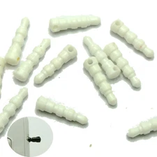 100 White Rubber Anti Dust Earphone Jack Plug Stopper Cap with Hole for dangle