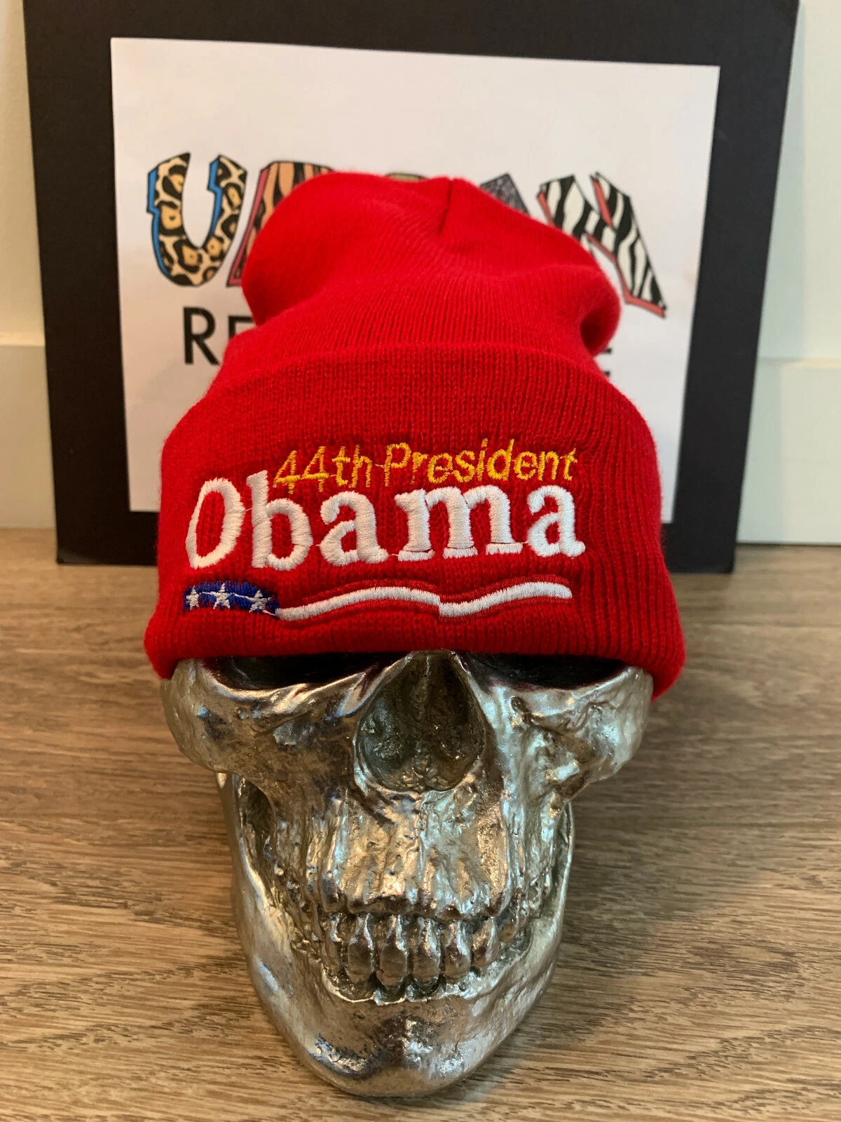 CHAPEAU VINTAGE OBAMA 44TH PRESIDENT BEANIE CAP SUPREME PALACE ROUGE