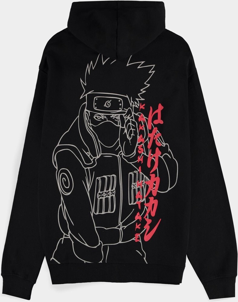 Naruto Shippuden Kakashi Line Art Men's Zipper Hoodie Black