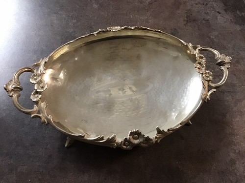 Antique Solid Sterling Silver Hand Made German Ornate footed Central piece,266G - Picture 4 of 8