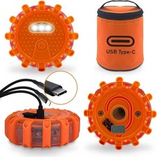  USB-C Rechargeable LED Road Flares Emergency Lights for Vehicles