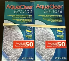 AquaClear Filter Insert Zero-Carb For 20-50 Gallon Aquariums - 4 Single Packs