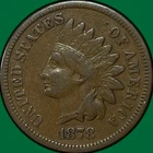 1878 Indian Head Cent Fine F Coin #36558