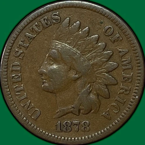1878 Indian Head Cent Fine F Coin #36558