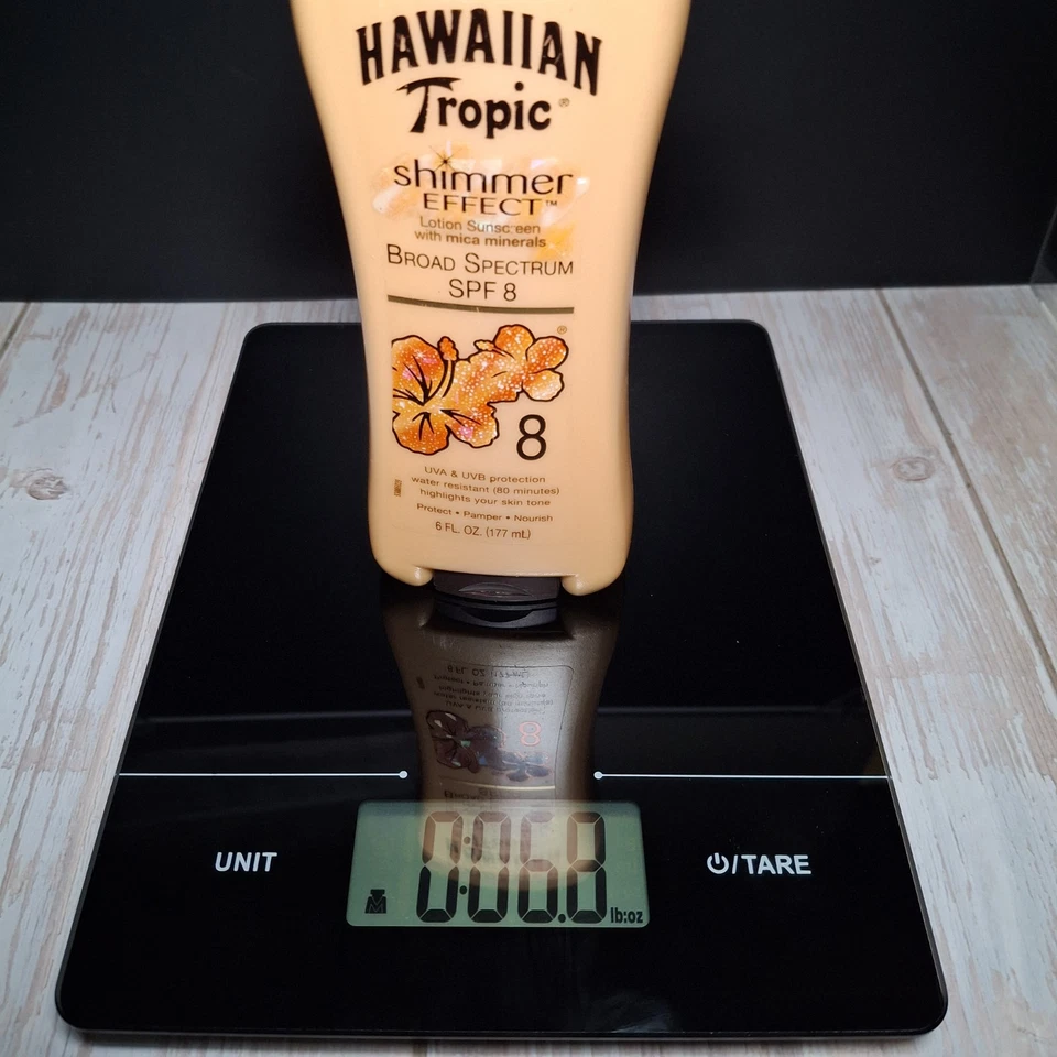 Loción efecto brillo tropical hawaiano protector solar spf 8 con minerales de mica 6 oz RARO Foto 2 de 4