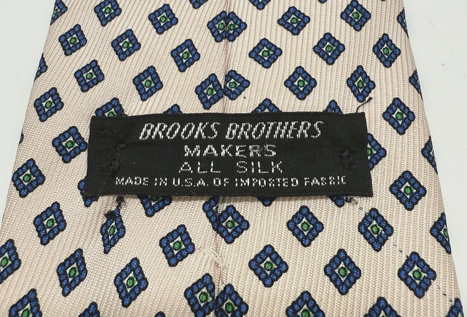 Brooks Brothers Makers 100 % seda italiana rosa claro con diamantes verdes azules Foto 3 de 4