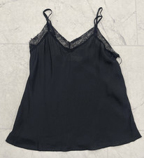New Jade x Johnny Was Silk Lace Trim Short Slip In Black Size: Small