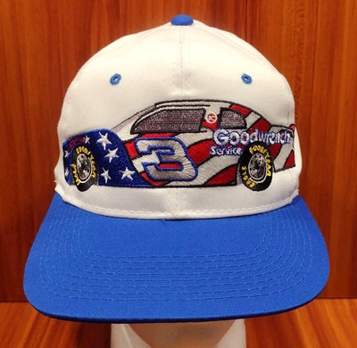 VTG Dale Earnhardt 3 Goodwrench US Flag Car Snapback Hat Nascar Cap May 18, 1996