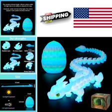 3D Printed Dragon Egg with Glow in The Dark Dragon Inside 12 Inch Decor