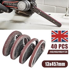 40X Mixed Grit Belt Power Finger File Sander Abrasive Sanding Belts 457mm x 13mm