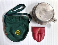 Vintage 1960 Girl Scout Mess Kit, Case & Imperial Red Utensils Complete!