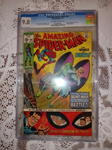 AMAZING SPIDER-MAN 94 CGC 9.0 MARVEL 1971 Unpressed Copy! Press & regrade