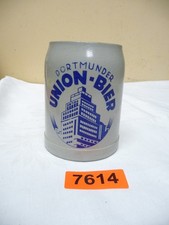 7614.   Alter Steingut Bierkrug  Dortmunder Union Bier Bierkrug 0,5 L