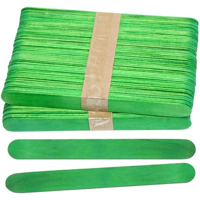 100 Pack Green Color Craft Sticks, 6 Inch Green Jumbo Popsicle Sticks for Cra...