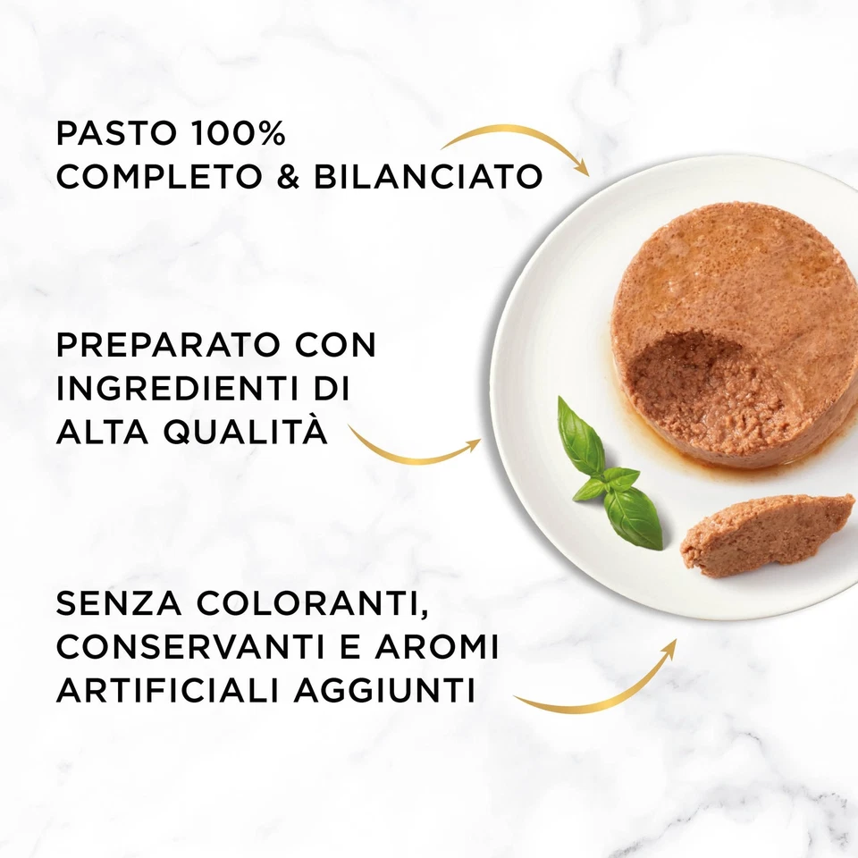 Purina Gold-Mousse mit feuchtem Gemüse, Katze, Lamm, Ente, Trot, Kabeljau, 96... - Bild 3 von 4