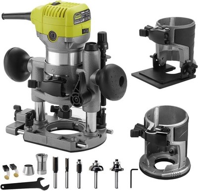 Elektrische Oberfräse 710W 220V 3 Basen 3 Zangen 1/4 Zoll 6mm 8mm