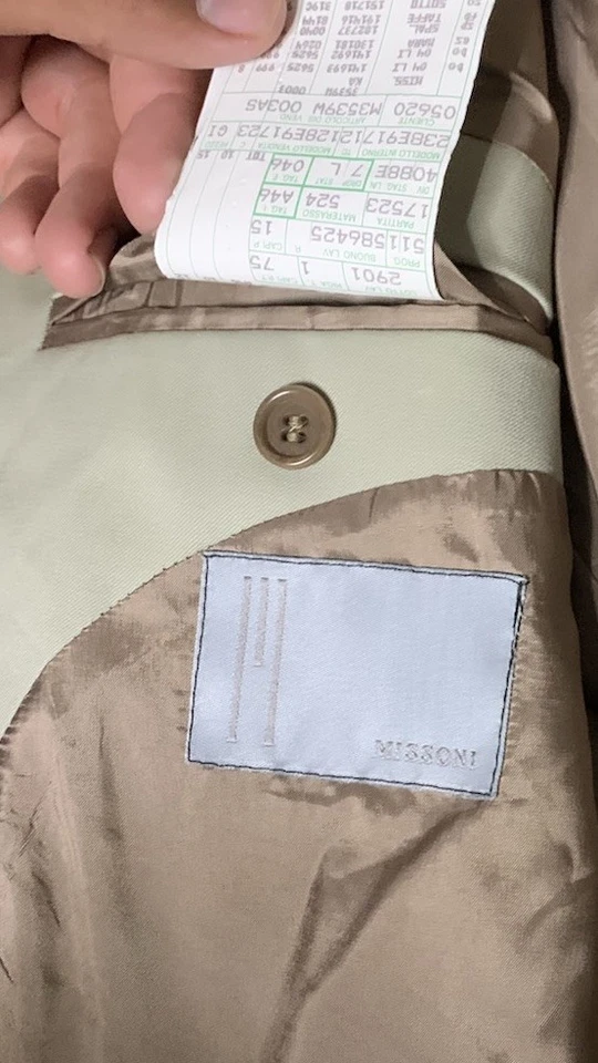 Traje Missoni Crema Hombre Talla 46 L Pantalones Talla 40 Hecho en Italia Traje Foto 2 de 4