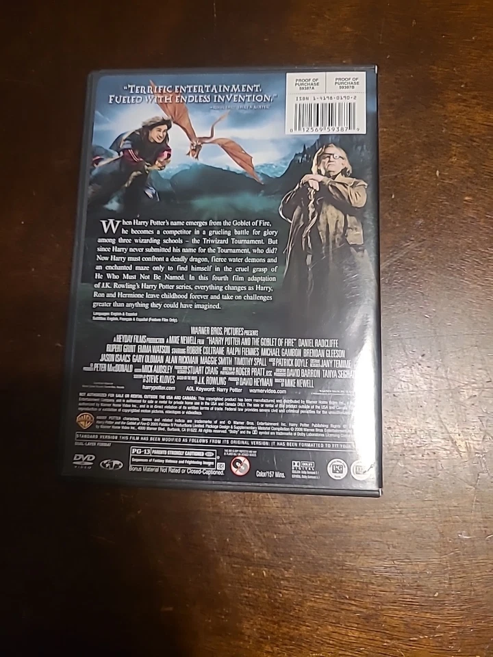 Harry Potter and the Goblet of Fire Full-Screen Edition (DVD, 2005) - Image 2 of 4
