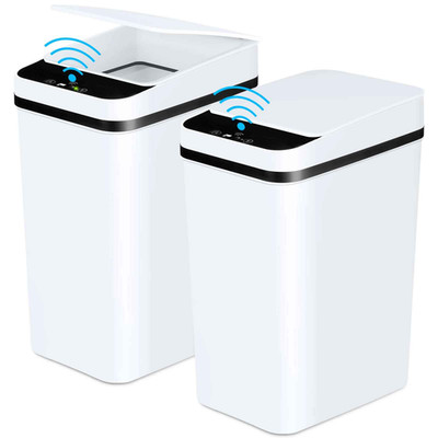 2 Pack 12L Automatic Trash Cans Touchless Motion Sensor Slim Bin for Bathroom