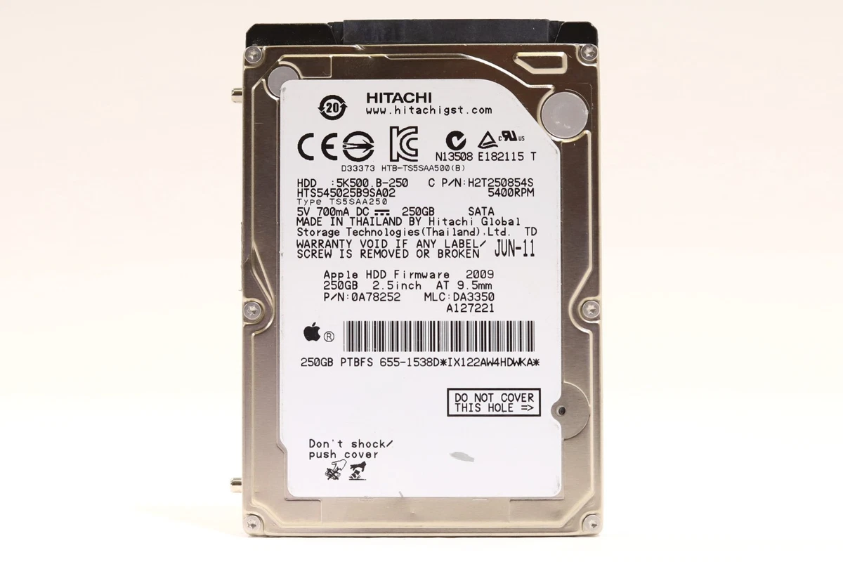 HDD Hitachi HTS545025B9SA00 250GB 2,5" SATA 5400 RPM 8MB Cache, Nuovo