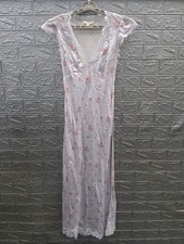 Pre-owned LOVESHACKFANCY Theodore Silk Blend Floral Maxi Dress Chapparal BlueSz2
