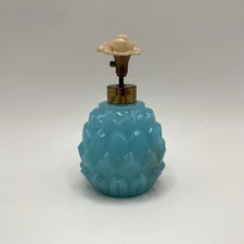 Vintage Irice Opaque Blue Hobnail Glass Perfume Bottle