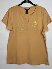 Rocawear T-shirt Womens 1X Mustard Cotton Ble...