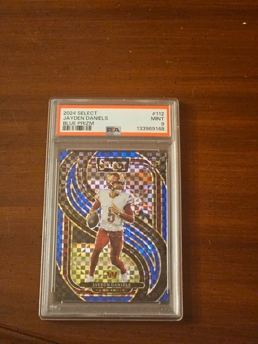 2024 Panini Select - Premier Level Jayden Daniels #112 Blue Prizm /175 PSA 9