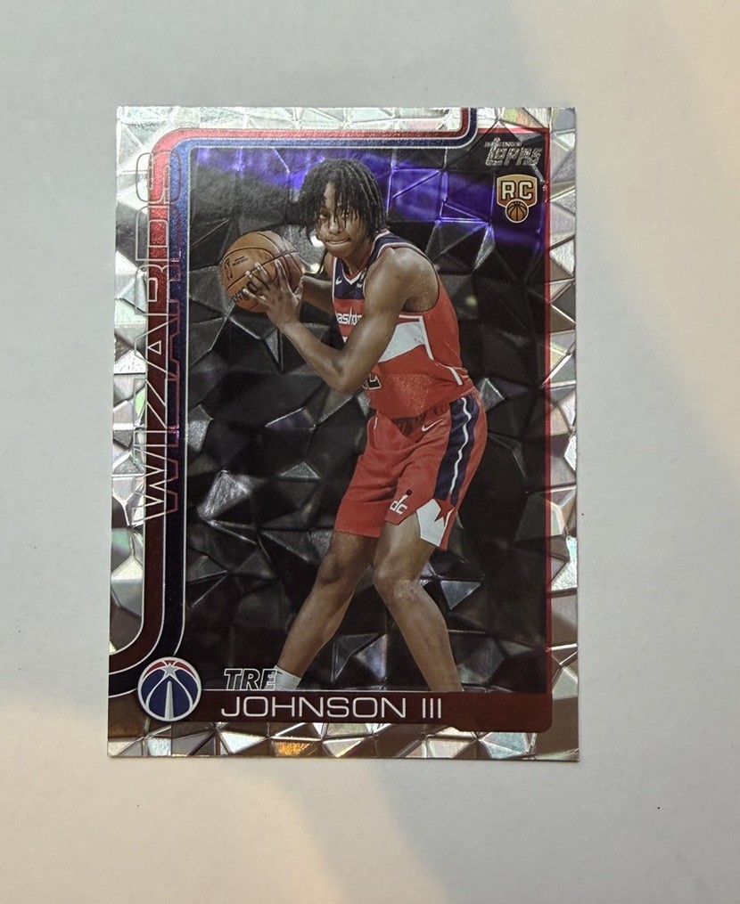 2025-26 Topps NBA Flagship Basketball Tre Johnson III RC #206 Silver Diamante