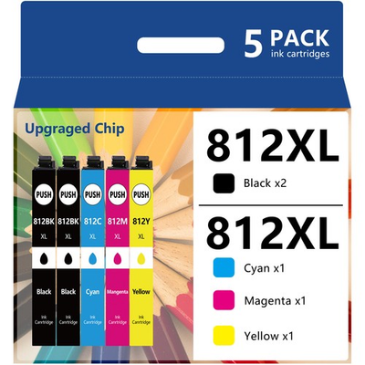 #ad #ad 5 PACK 812XL Ink Cartridges For Epson WorkForce WF 7840 WF 7820 WF 7310 EC C7000 $21.99