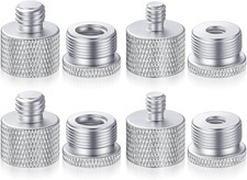 8pcs Mic Stand Screw Adapter Set 5/8, 3/8, 1/4 Inch Thread Silver