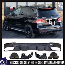 F&Uuml;R MERCEDES GLE GLS W166 X166 GLS63 STYLE HECKDIFFUSOR UND ENDROHRE SCHWARZ