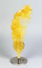 Natural Golden Healer Quartz Crystal Reiki Healing Leaf Wings Statue Decor+Stand