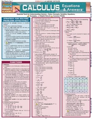 Calculus Equations and Answers : QuickStudy Laminated Reference G