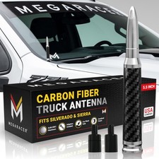 Truck Antenna: Silver Carbon Fiber - Chevy Silverado 1500  GMC Sierra 1500 A...